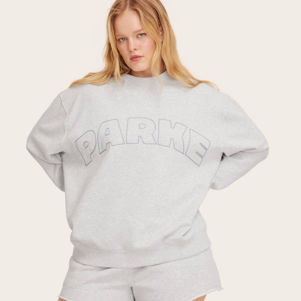 Parke Light Gray Logo Crewneck Sweatshirt